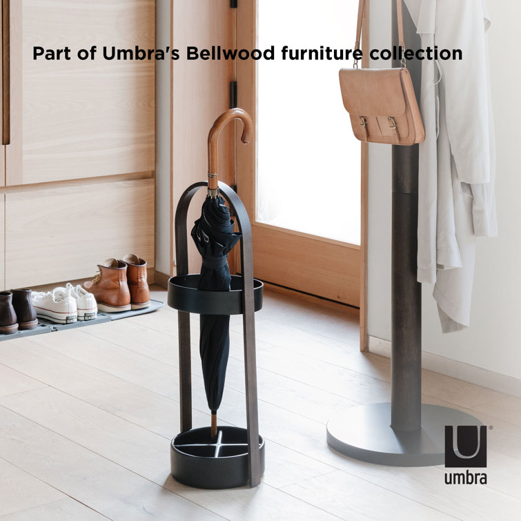 Bellwood Resin-Based Water-Resistant Umbrella Stand with Wood Veneer
