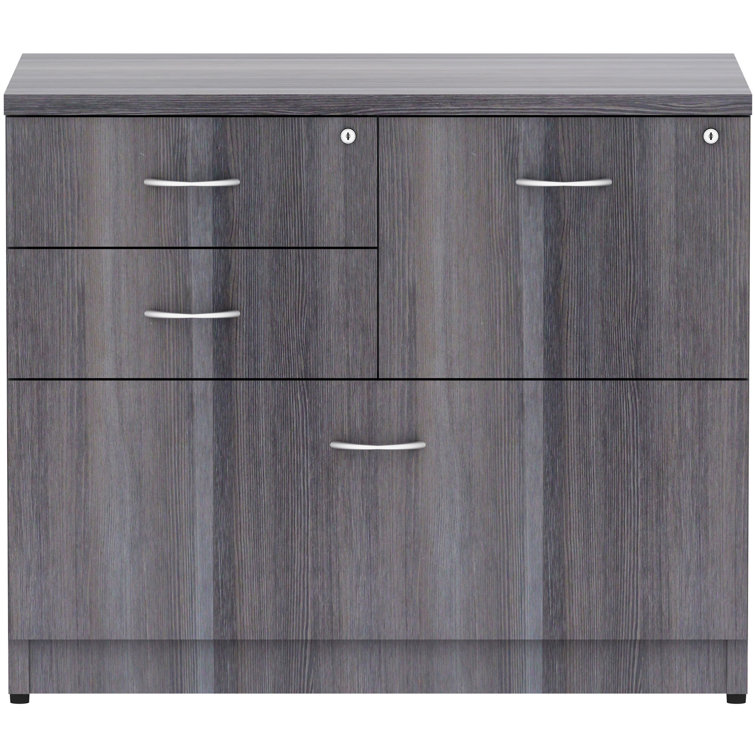 Weathered Charcoal 4-Drawer Lockable Lateral Legal File Cabinet