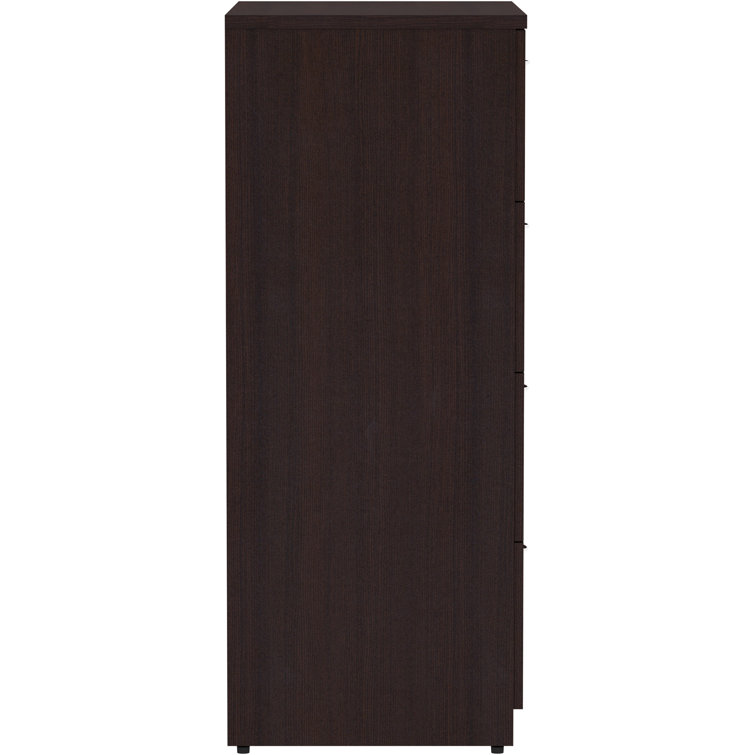 Espresso 4-Drawer Lockable Lateral File Cabinet
