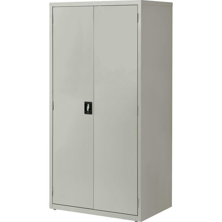 Light Gray Steel Lockable Office Storage Cabinet with Adjustable Shelving