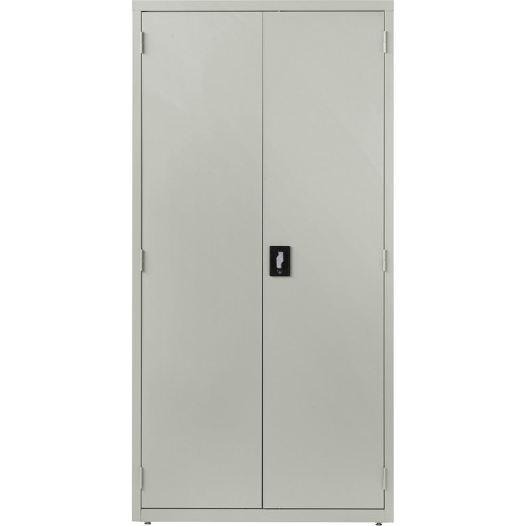 Light Gray Steel Lockable Office Storage Cabinet with Adjustable Shelving