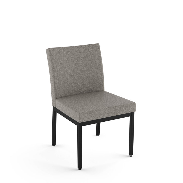 Reaves Black Laminate Dining Table with Silver Gray Chairs