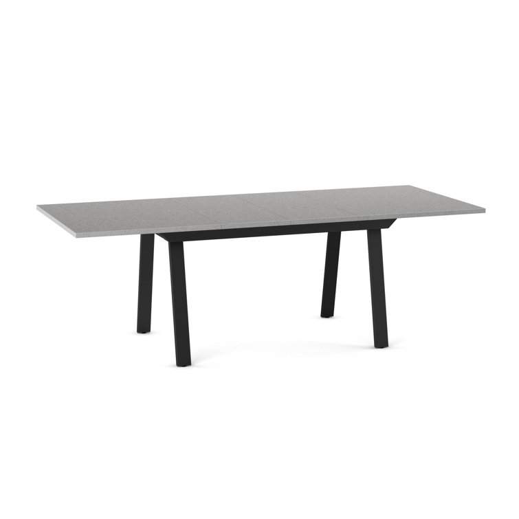 Gray Thermofused Laminate Extendable Dining Table Set with 4 Chairs