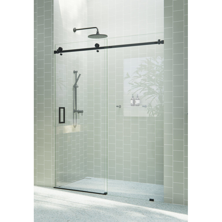 Astro 72" x 78" Frameless Glass Sliding Shower Door in Matte Black