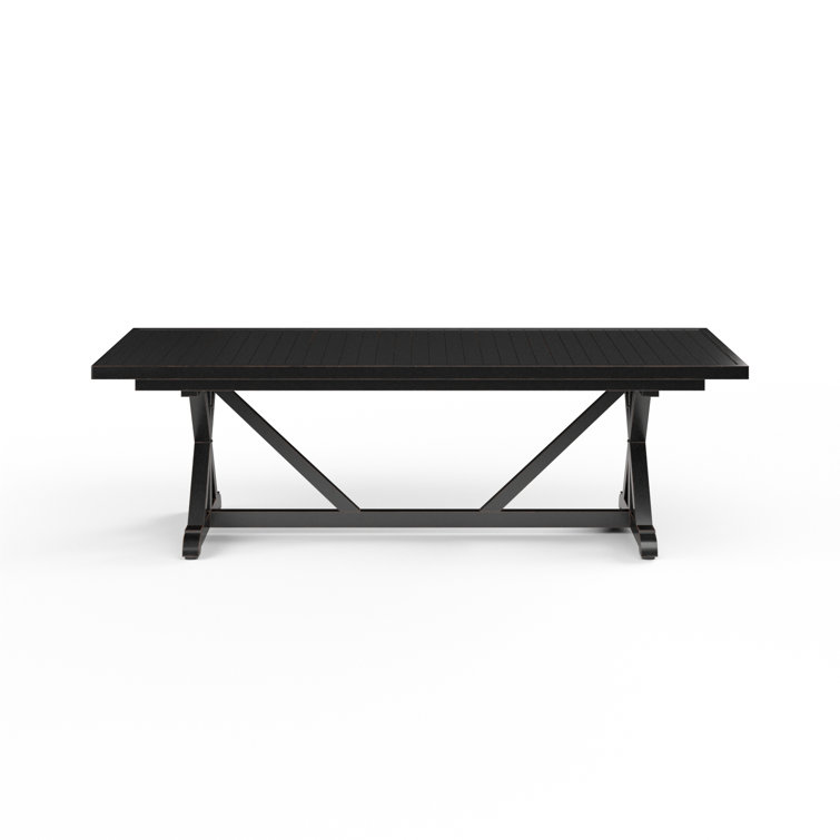 Monterey 96'' Black Aged Aluminum Outdoor Dining Table