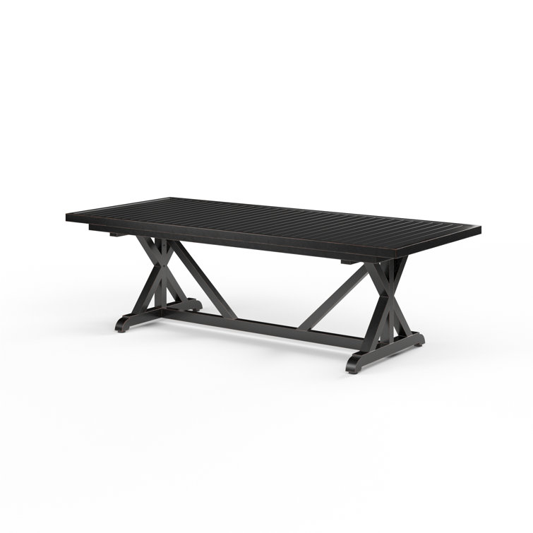 Monterey 96'' Black Aged Aluminum Outdoor Dining Table