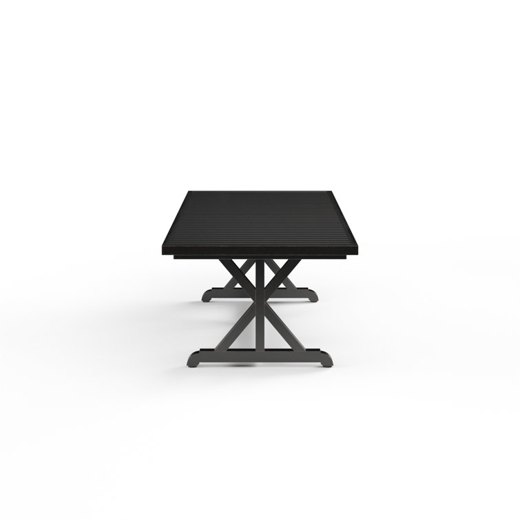 Monterey 96'' Black Aged Aluminum Outdoor Dining Table