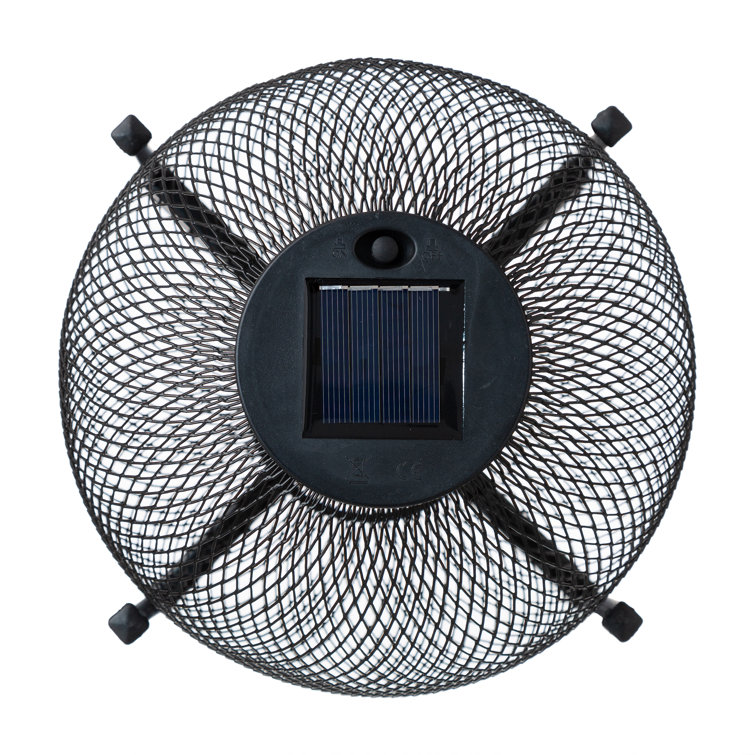 Black Metal Mesh Solar Powered Outdoor Lantern with Pedestal Stand