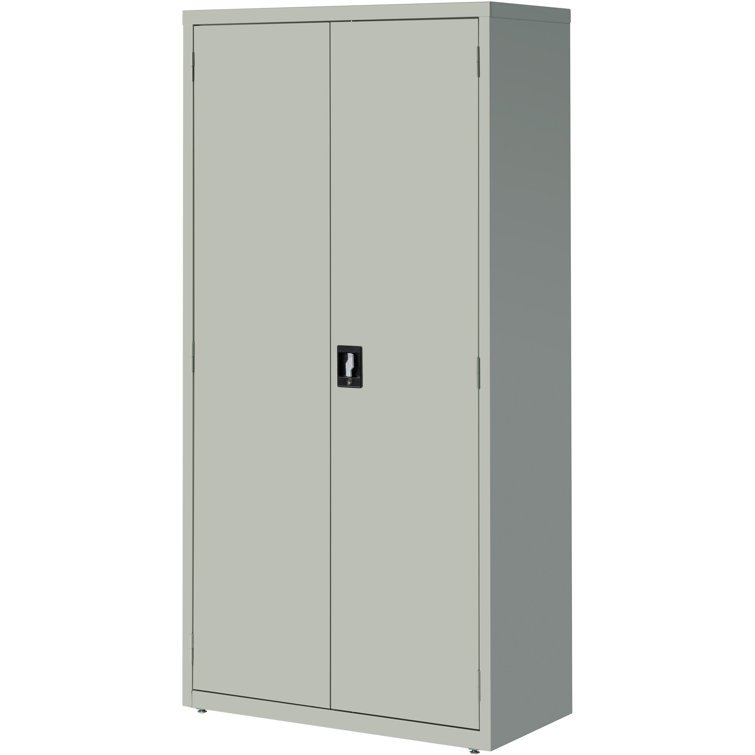 Fortress Light Gray 36'' Welded Steel Lockable Office Cabinet with Adjustable Shelving