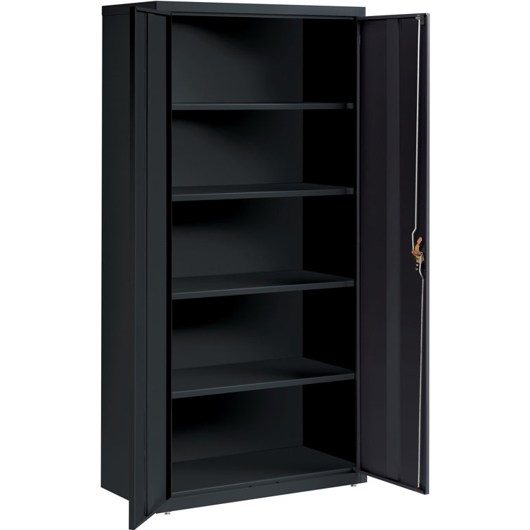 Fortress Black 72" Steel Office Storage Cabinet with Adjustable Shelving