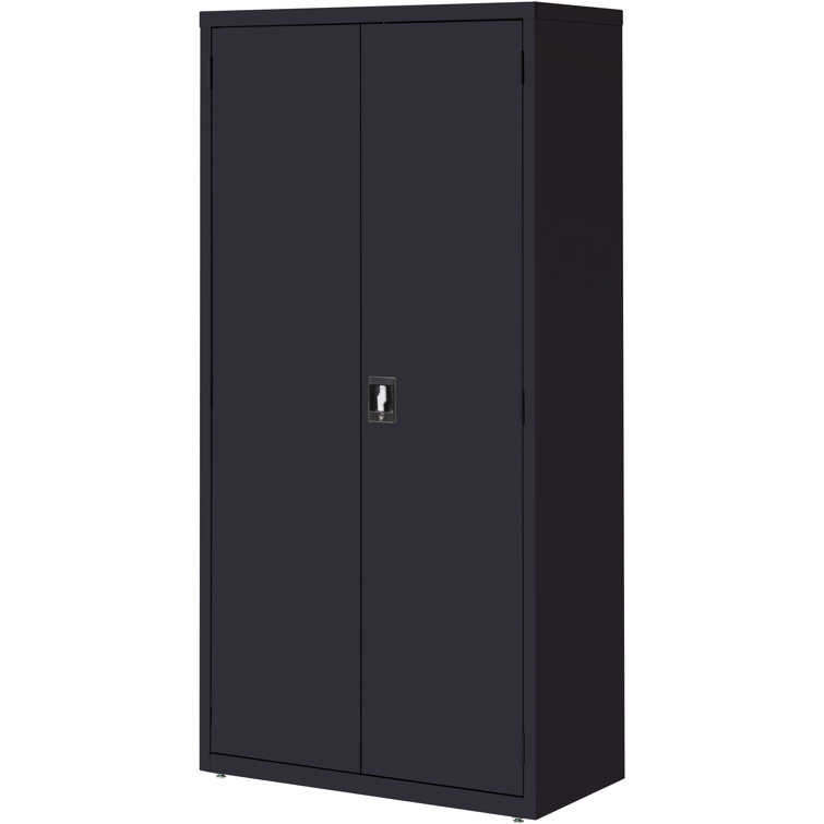 Fortress Black 72" Steel Office Storage Cabinet with Adjustable Shelving