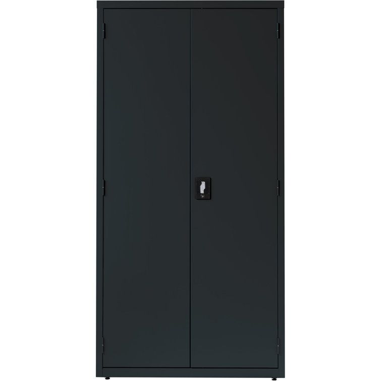 Fortress Black 72" Steel Office Storage Cabinet with Adjustable Shelving