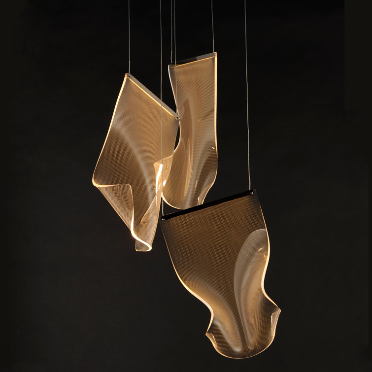 Polished Chrome 3-Light LED Cylinder Chandelier