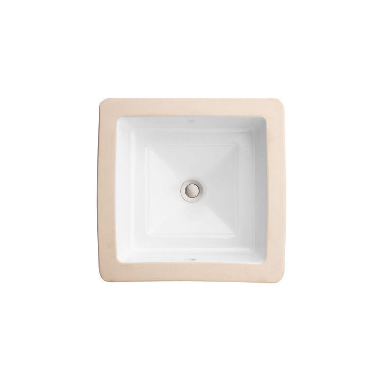 Petite Square White Ceramic Undermount Bathroom Sink