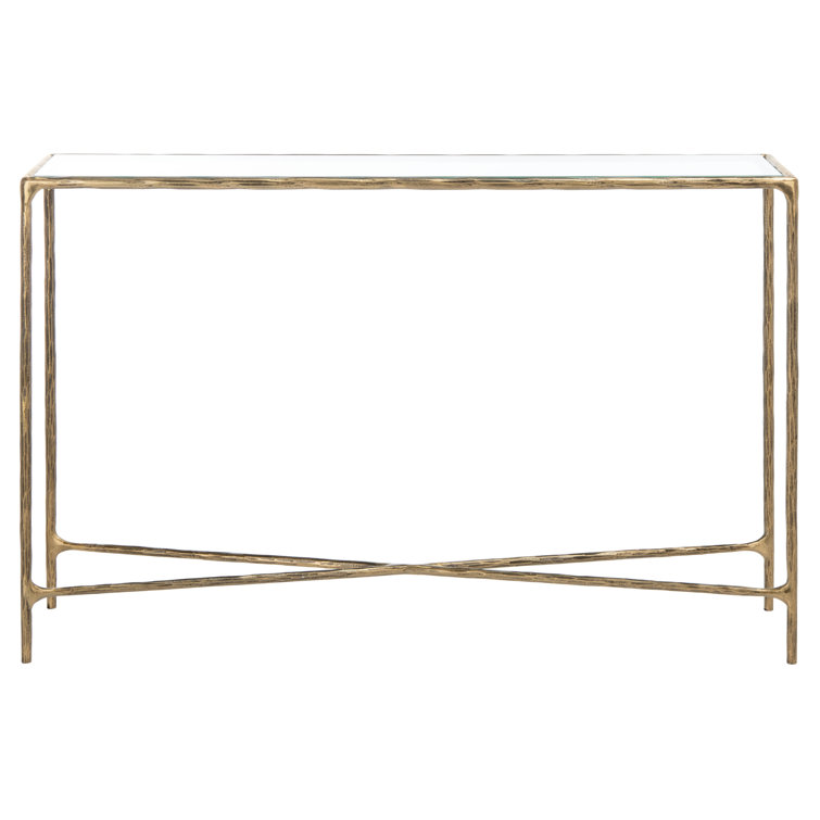 Evelynn 54'' Brass and Glass Elegant Console Table