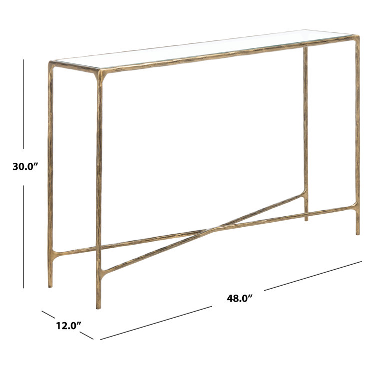 Evelynn 54'' Brass and Glass Elegant Console Table