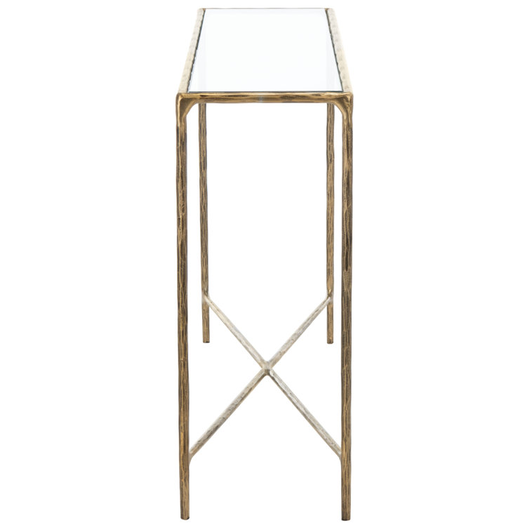 Evelynn 54'' Brass and Glass Elegant Console Table
