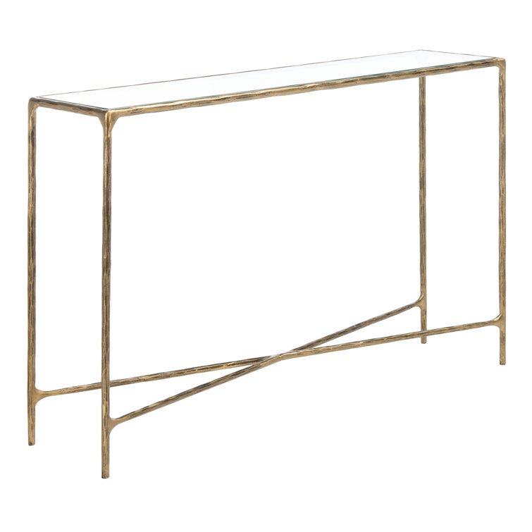 Evelynn 54'' Brass and Glass Elegant Console Table