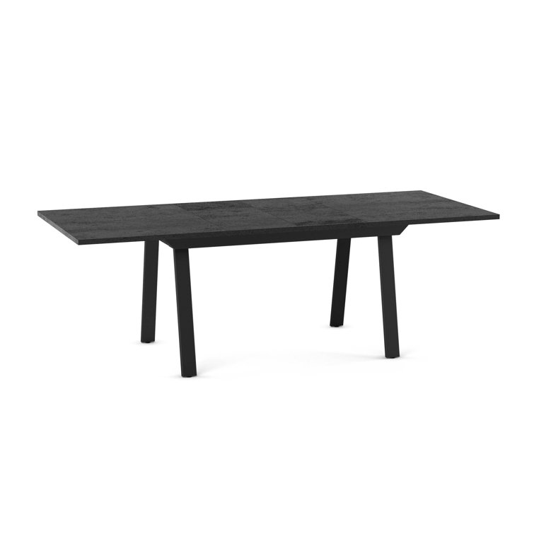 Reaves Black Laminate Dining Table with Silver Gray Chairs
