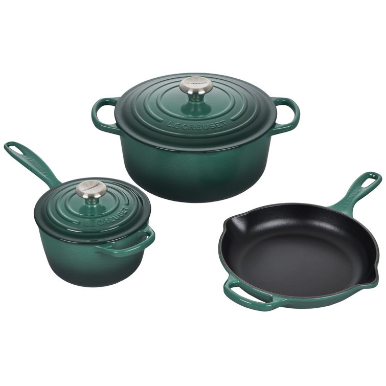 Emerald Enamel Cast Iron 5-Piece Cookware Set