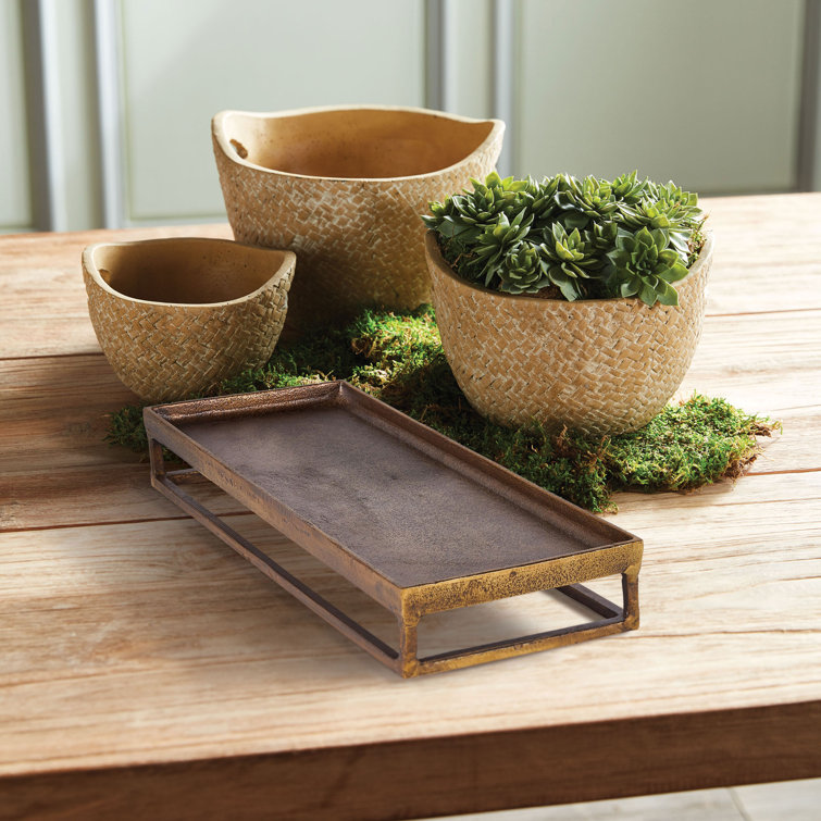 Cabot Antique Brass Cast Aluminum Decorative Tray