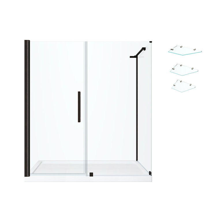 Pasadena Frameless Oil Rubbed Bronze Shower Kit with Acrylic Base
