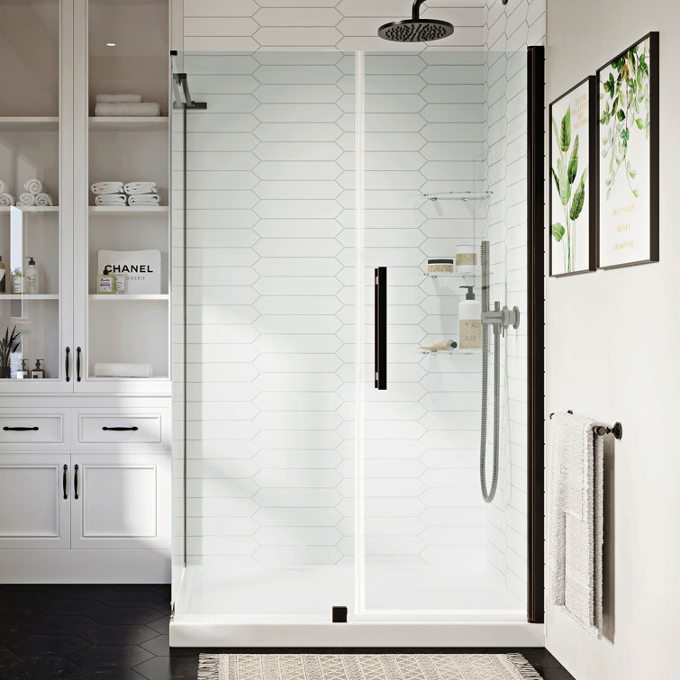 Pasadena Frameless Oil Rubbed Bronze Shower Kit with Acrylic Base