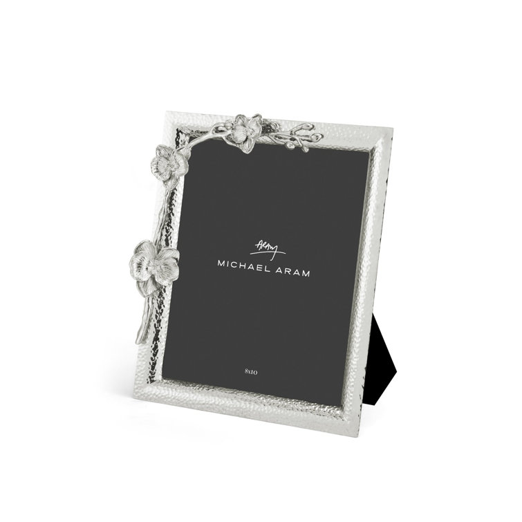 White Orchid 8x10 Metal Picture Frame