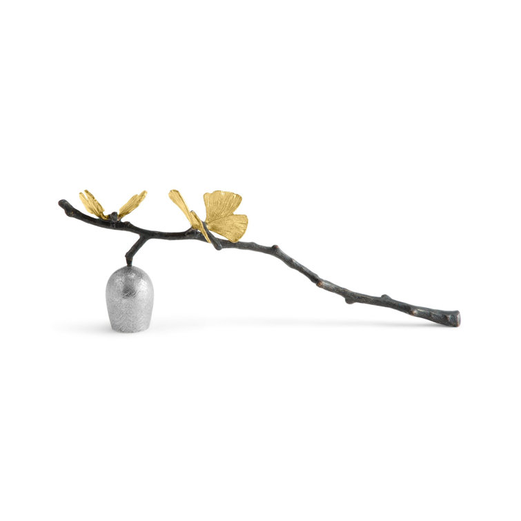 Handmade Oxidized Metal and Bronze Butterfly Ginkgo Candle Snuffer