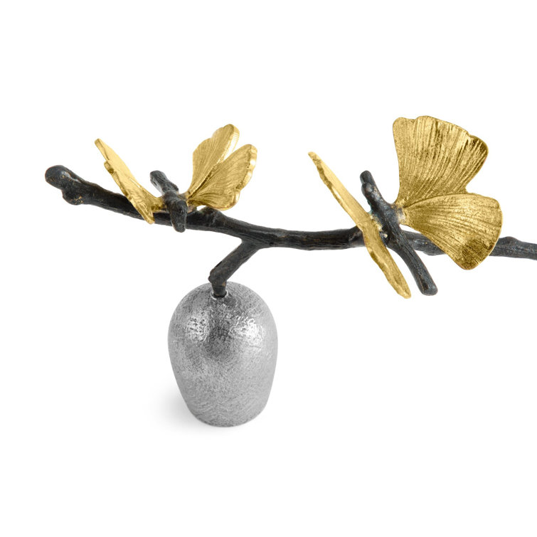 Handmade Oxidized Metal and Bronze Butterfly Ginkgo Candle Snuffer