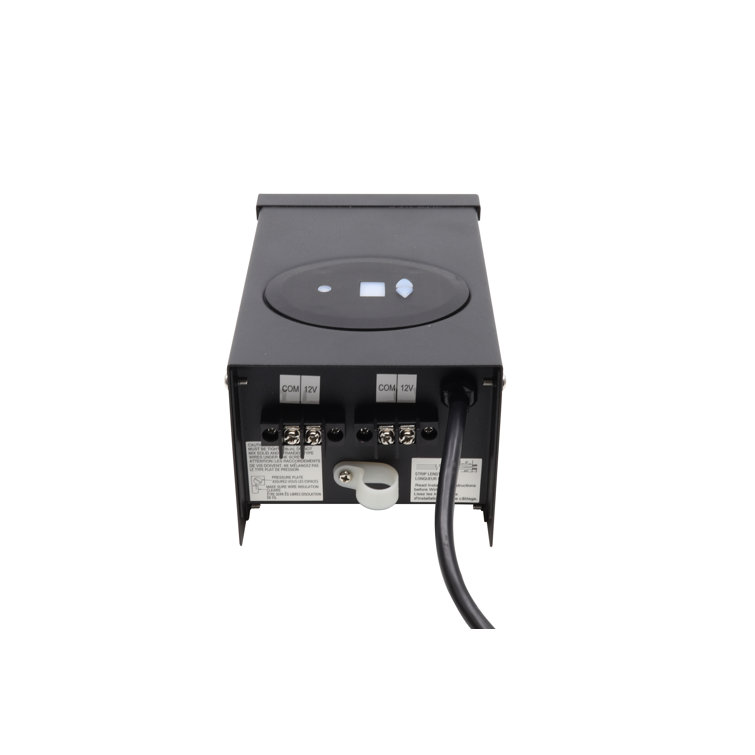 Black Steel Low Voltage Transformer with Photocell and Timer