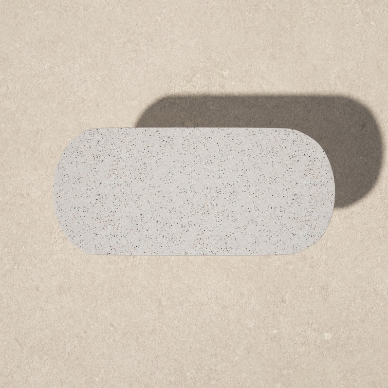 Contemporary Gray Terrazzo Oval Outdoor Dining Table