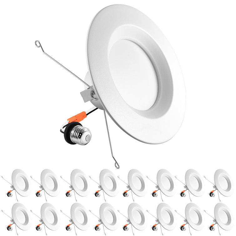 Luxrite 5/6 Inch White Aluminum LED Recessed Retrofit Downlight
