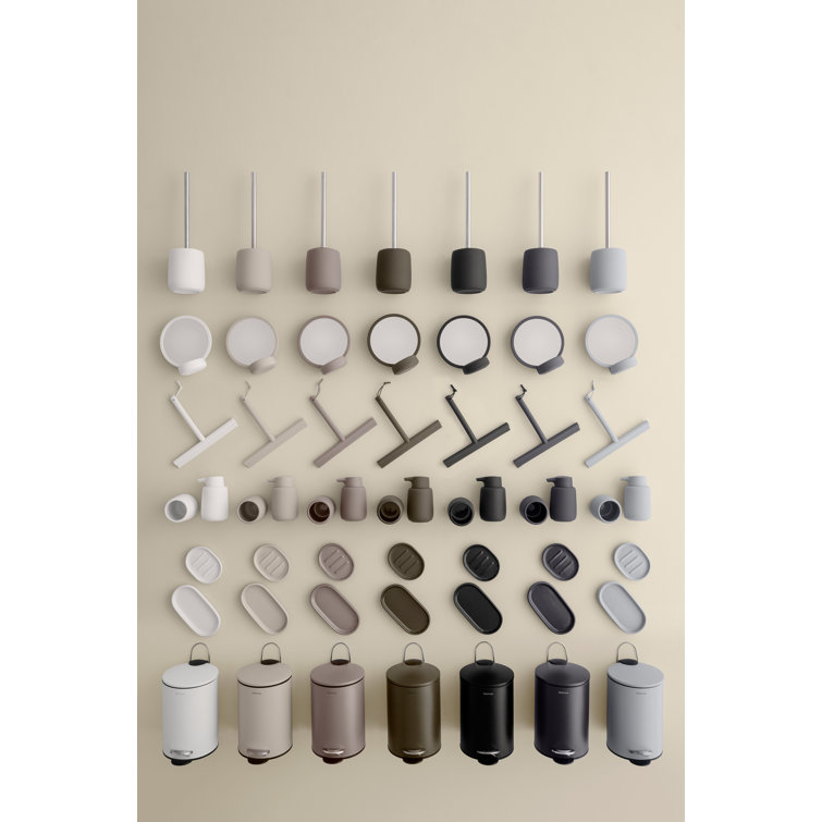 White Ceramic and Glass Bathroom Tumbler Toothbrush Holder