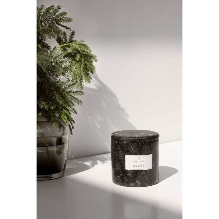 Figue Scented Soy Candle with Beige Marble Container