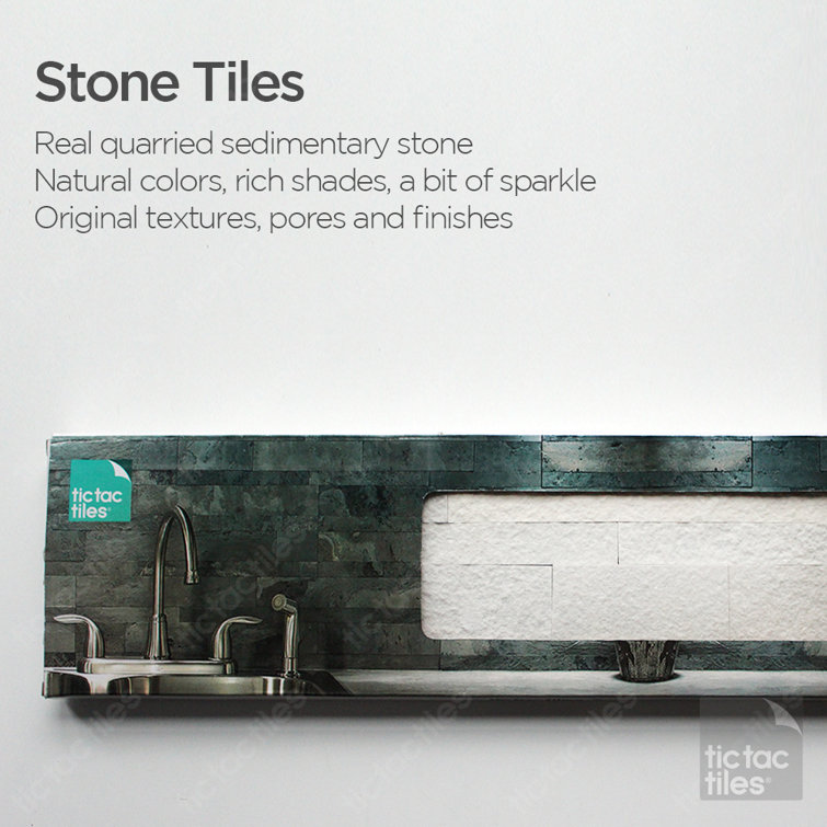 Stone White Rectangular Peel and Stick Mosaic Tile