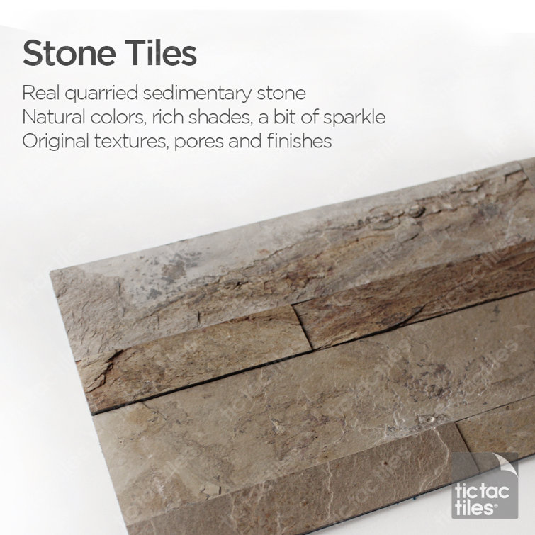 6'' x 24'' Stone Brown Peel and Stick Mosaic Tile