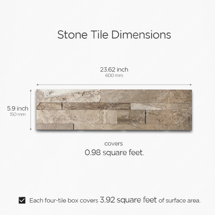 6'' x 24'' Stone Brown Peel and Stick Mosaic Tile