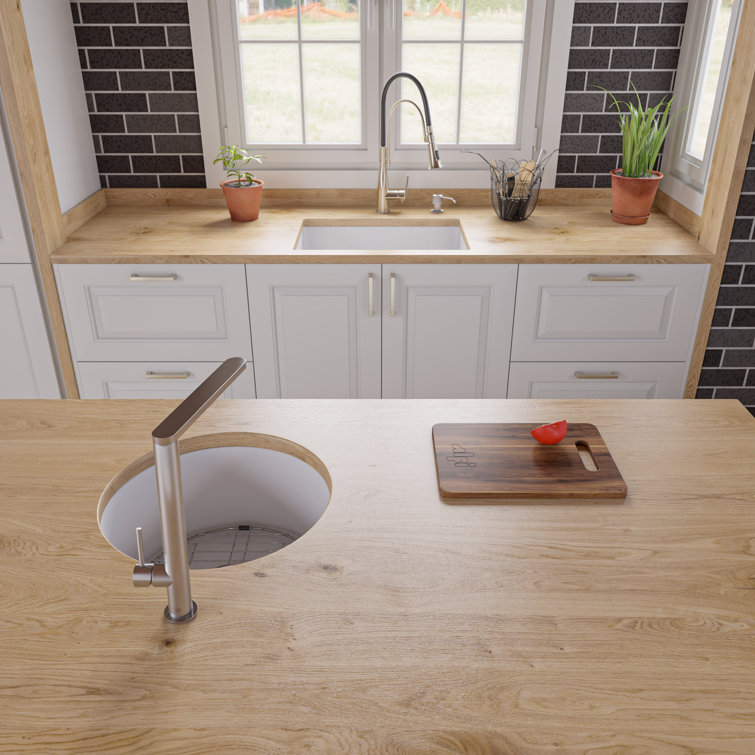 27'' White Fireclay Drop-in Single Bowl Kitchen Sink