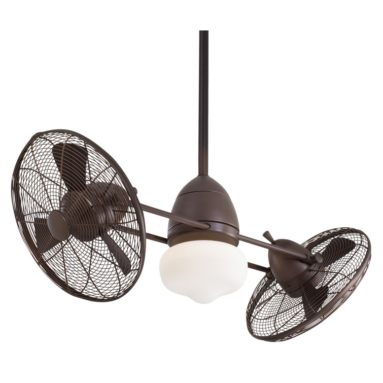 42" Oil Rubbed Bronze Dual Head Ceiling Fan with LED Light