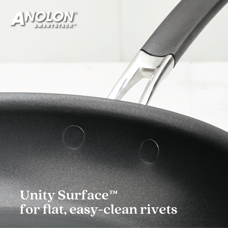 Black Aluminum Nonstick Nesting Frying Pan Set, 2 Piece