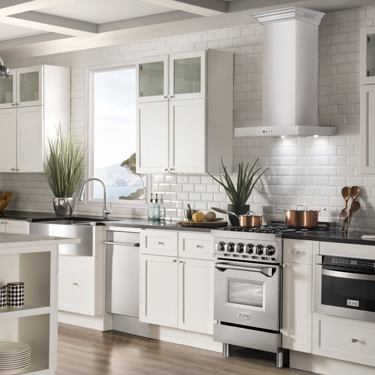24" Stainless Steel Wall Mount Range Hood with Bluetooth Speakers