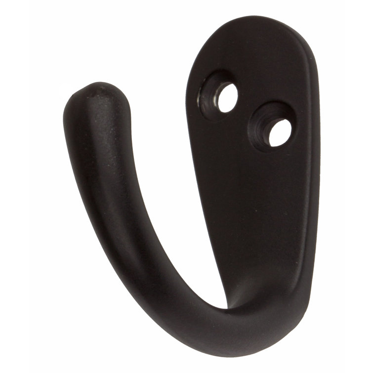 Matte Black Zinc Wall Mounted Individual Robe Hook Set