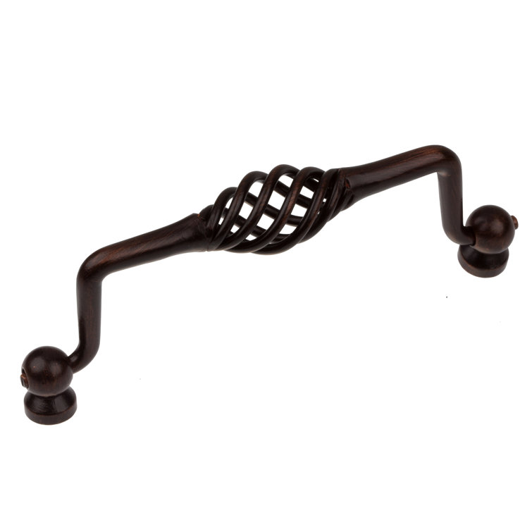 Oil Rubbed Bronze Birdcage Drawer Pull with Mounting Hardware