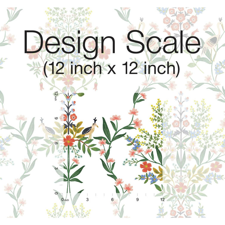 Luxembourg White Floral Damask Peel and Stick Wallpaper Roll