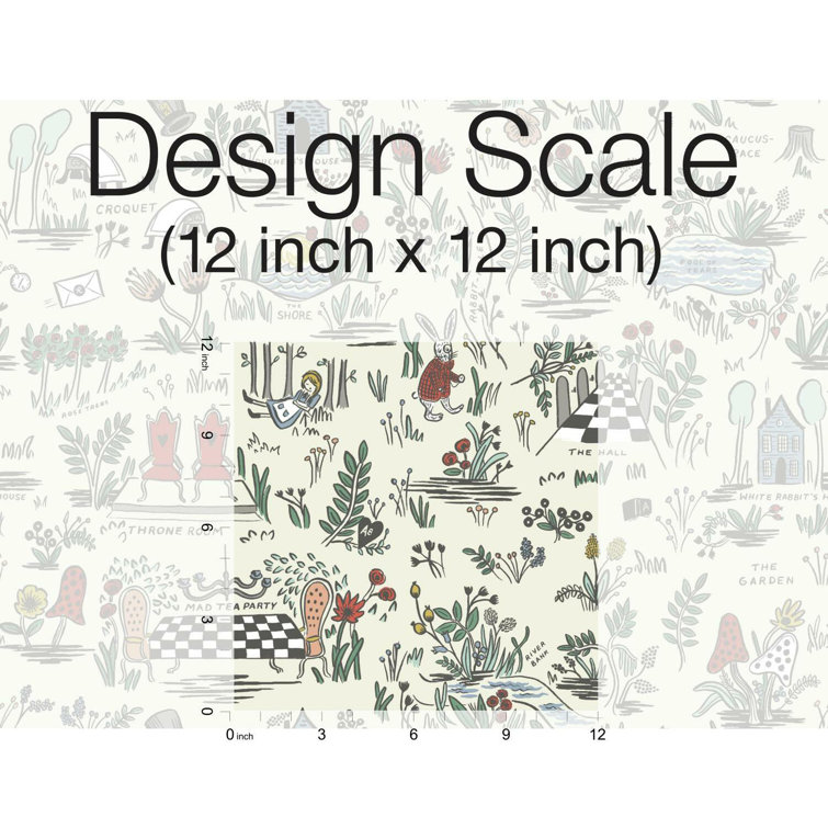 Wonderland Whimsical Illustrations Peel and Stick Wallpaper