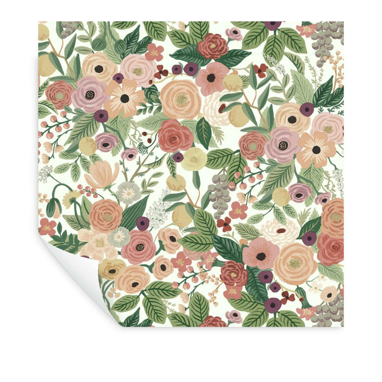 Floral Garden Party Self-Adhesive Peel and Stick Wallpaper Roll