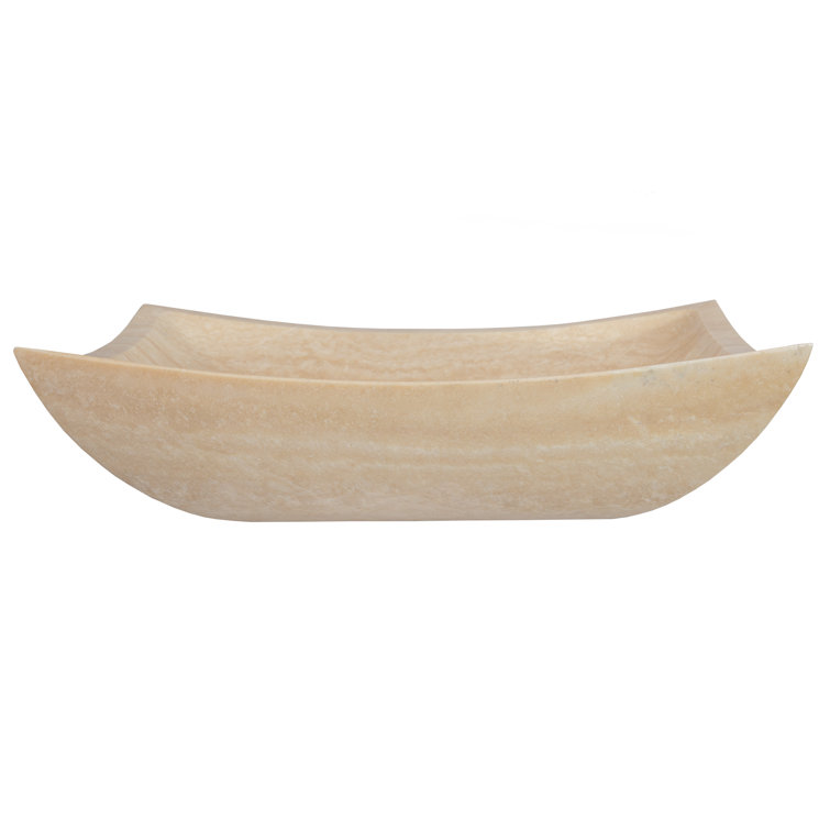 Eden Beige Stone Rectangular Bathroom Sink, 14.75''