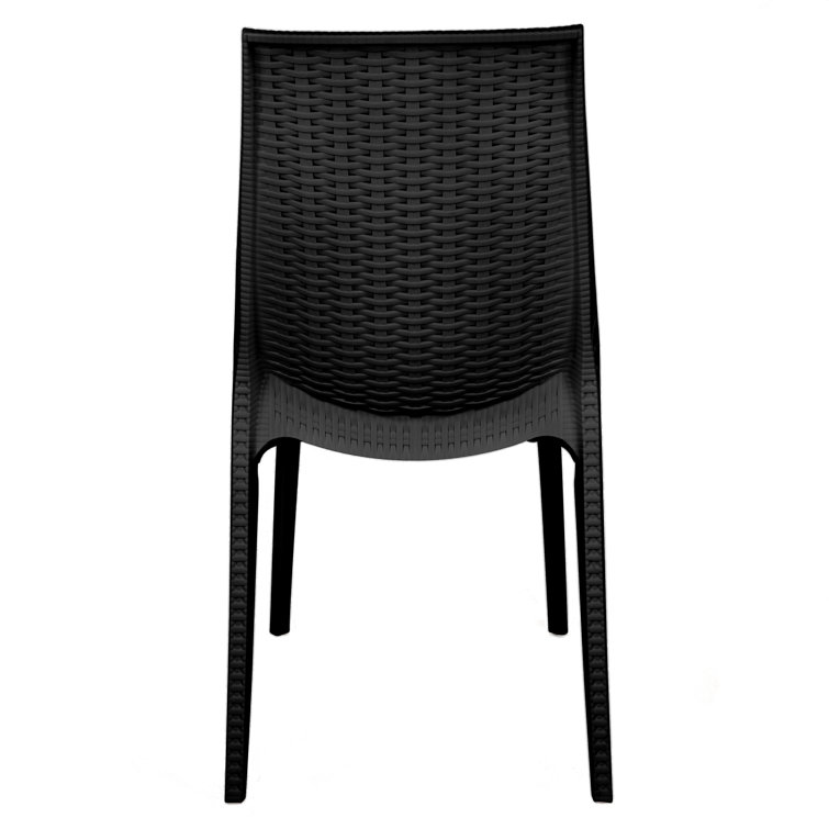 Kent Black Polypropylene Outdoor Stacking Dining Chair Set