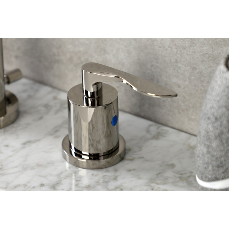 Serena Polished Nickel Widespread Bathroom Faucet with Dual Lever Handles